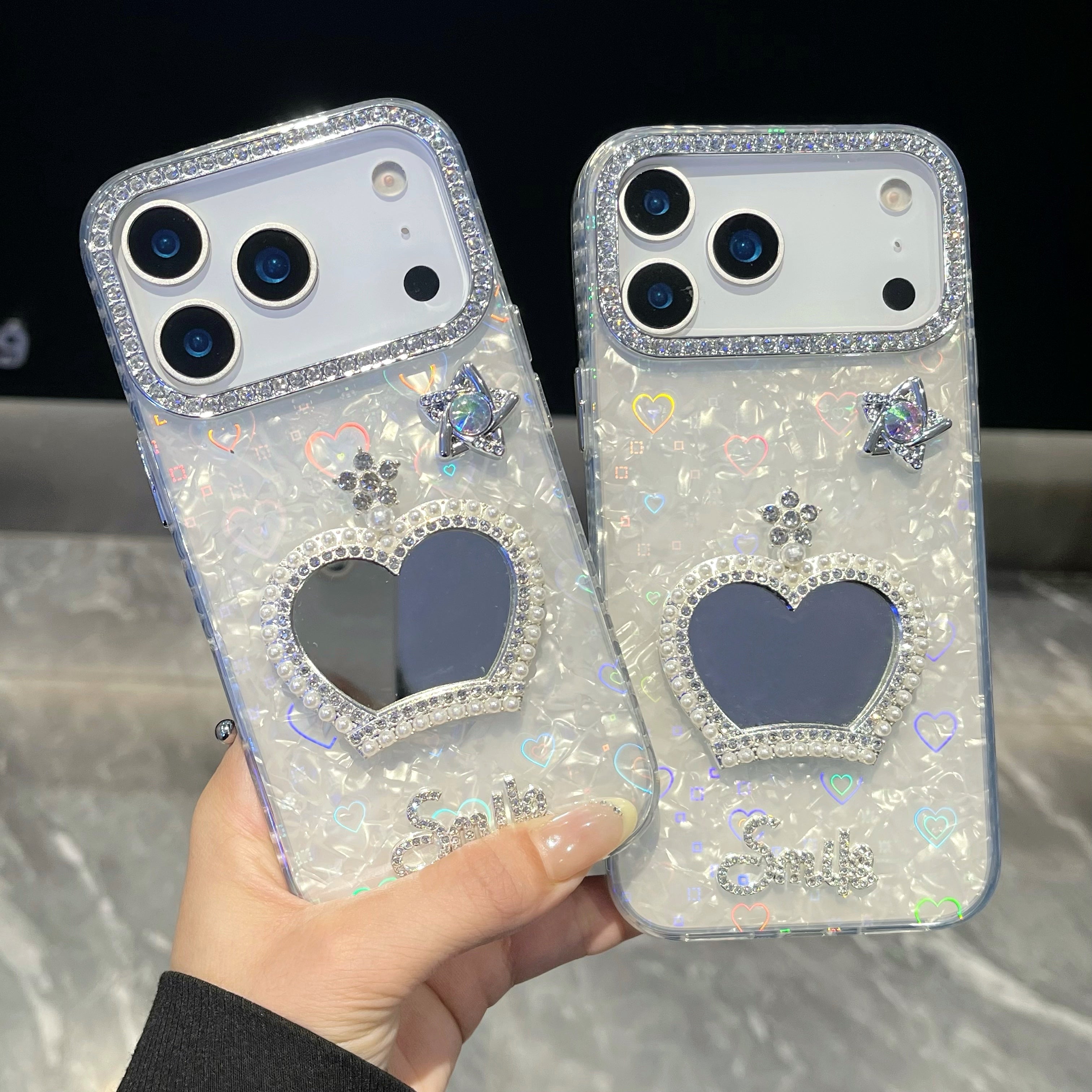 Princess crown 3D Heart reflective IPHONE 17 PRO/ PRO MAX Cases
