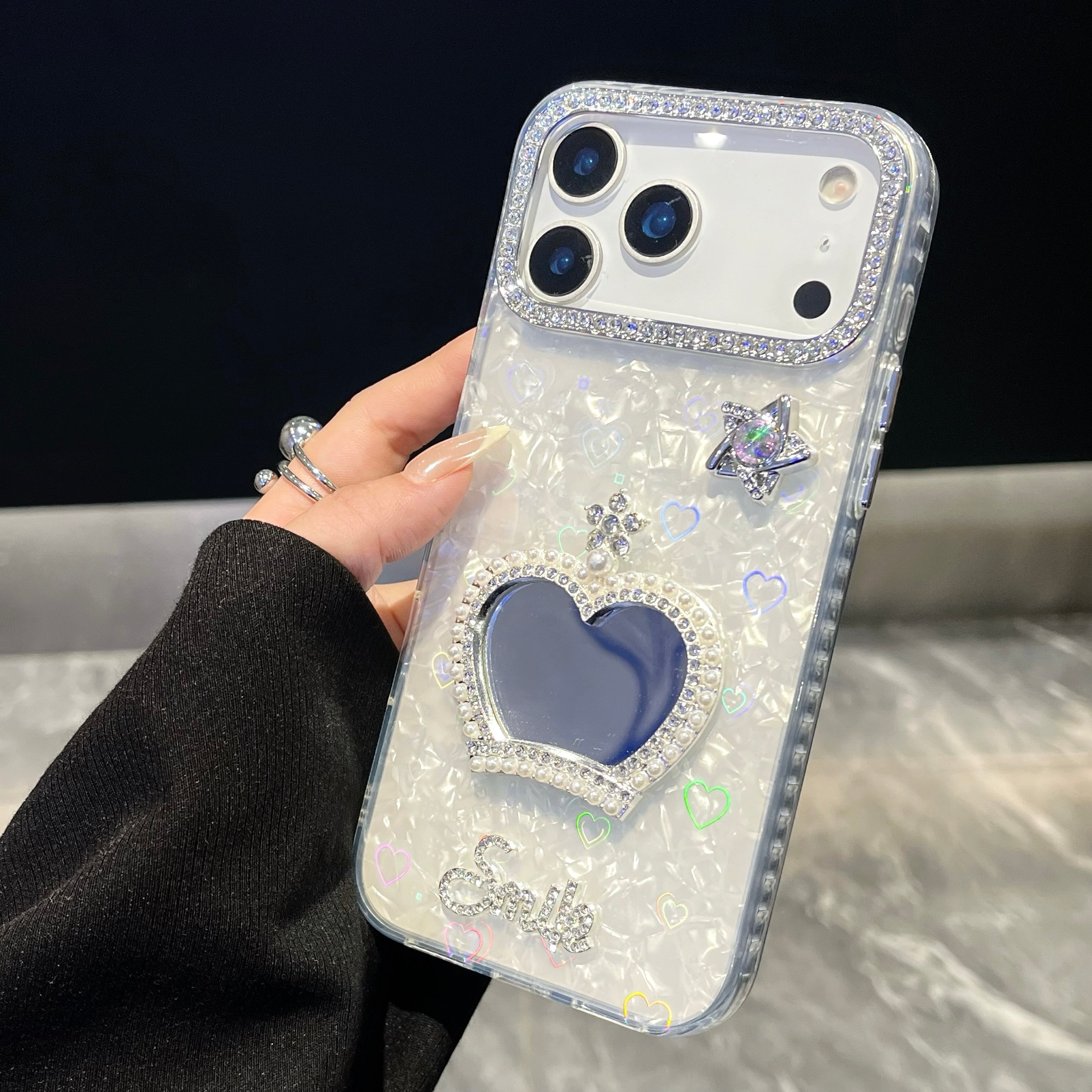 Princess crown 3D Heart reflective IPHONE 17 PRO/ PRO MAX Cases