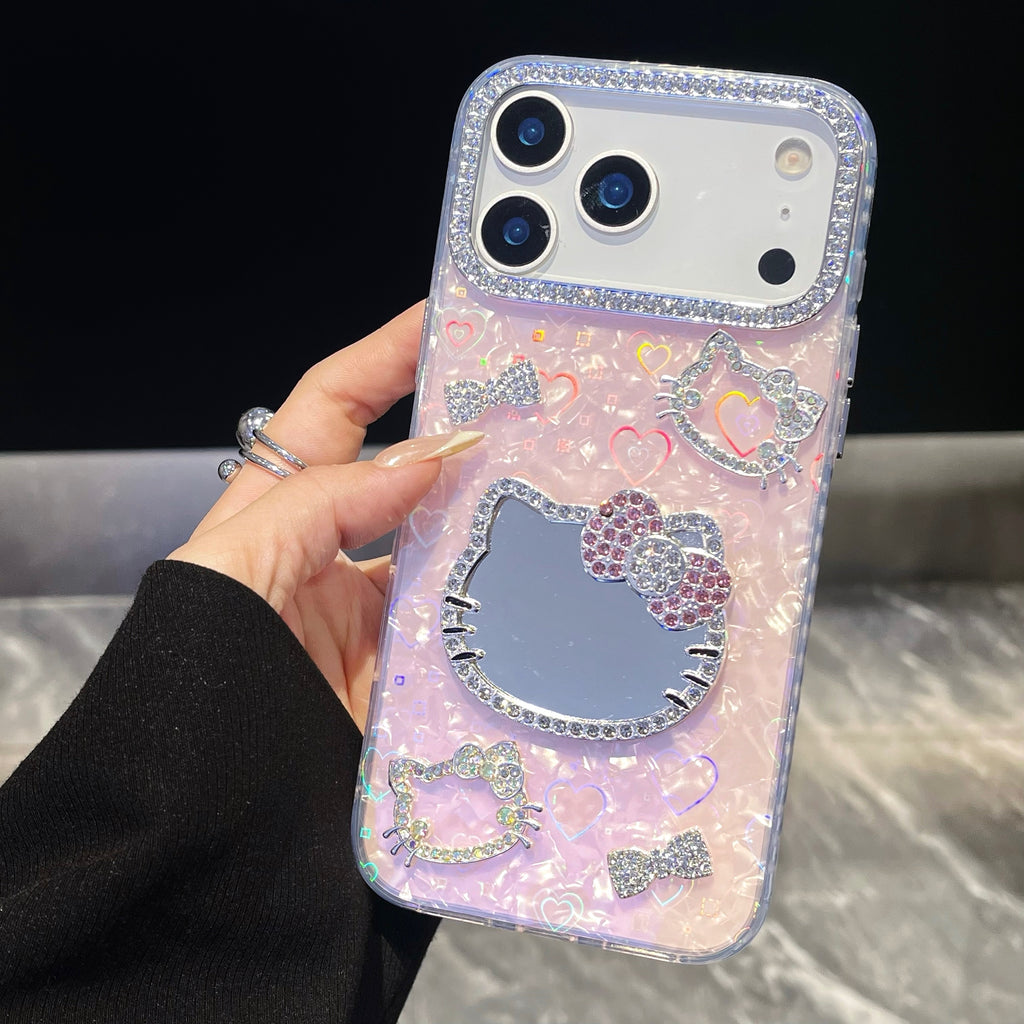 Cute Hello kitty 3D Heart reflection IPHONE 17 PRO/ PRO MAX Cases