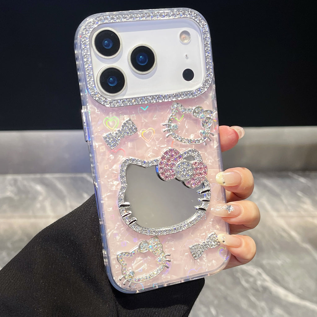 Cute Hello kitty 3D Heart reflection IPHONE 17 PRO/ PRO MAX Cases