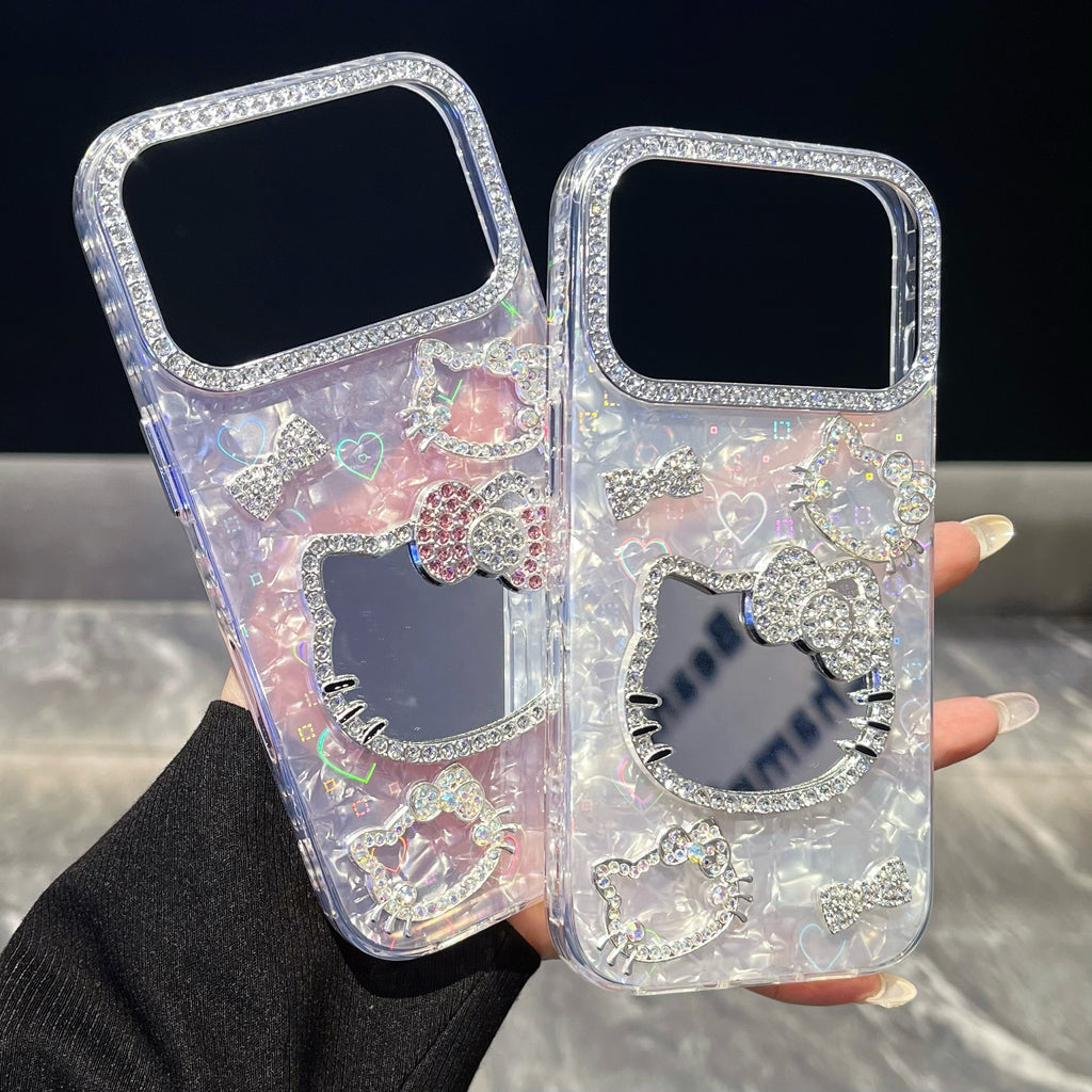 Cute Hello kitty 3D Heart reflection IPHONE 17 PRO/ PRO MAX Cases