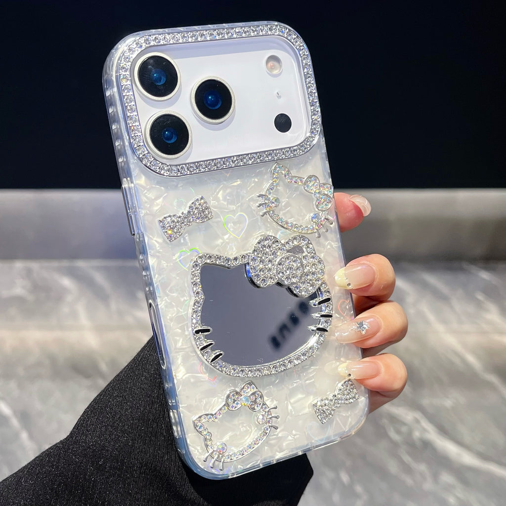 Cute Hello kitty 3D Heart reflection IPHONE 17 PRO/ PRO MAX Cases