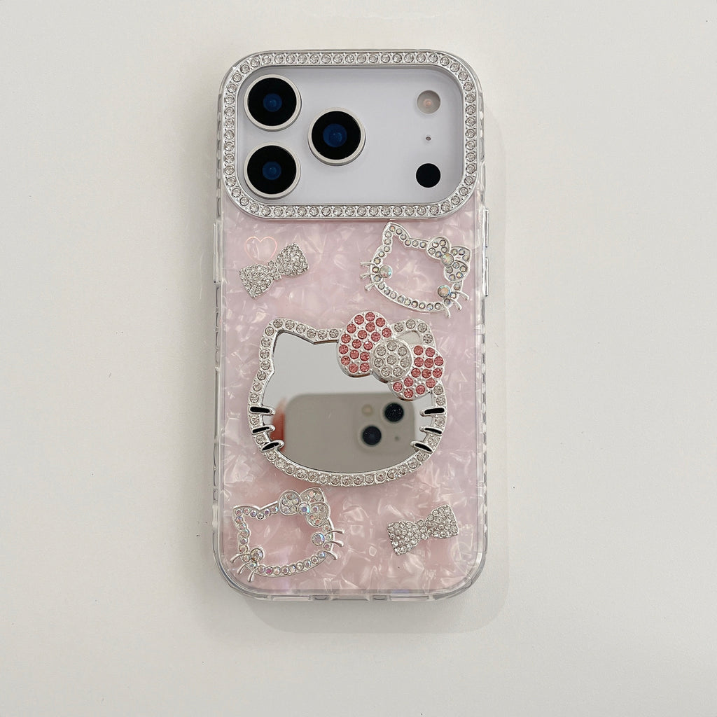 Cute Hello kitty 3D Heart reflection IPHONE 17 PRO/ PRO MAX Cases