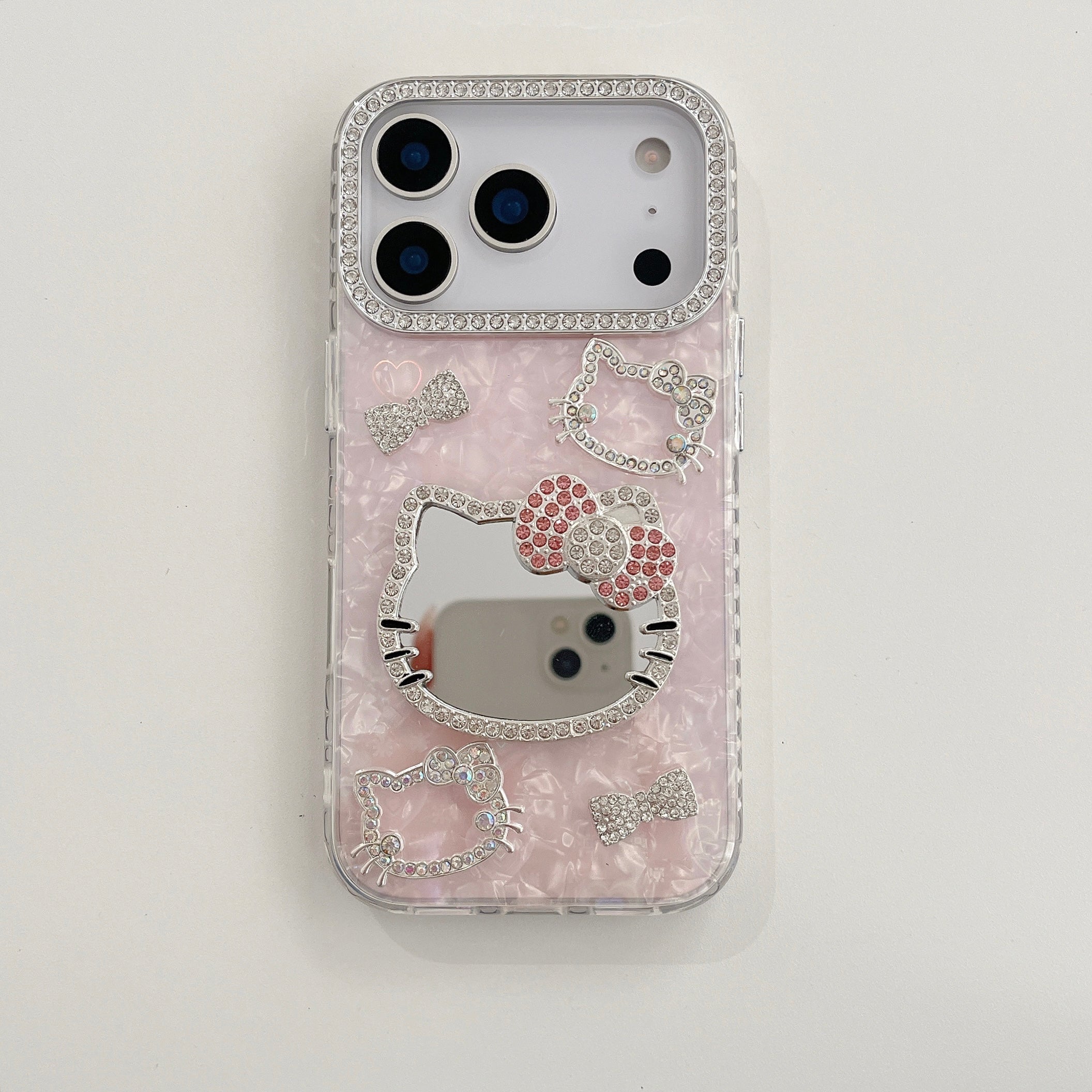 Cute Hello kitty 3D Heart reflection IPHONE 17 PRO/ PRO MAX Cases