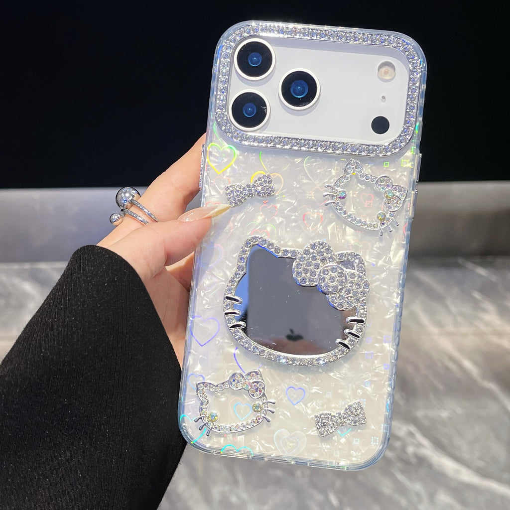 Cute Hello kitty 3D Heart reflection IPHONE 17 PRO/ PRO MAX Cases