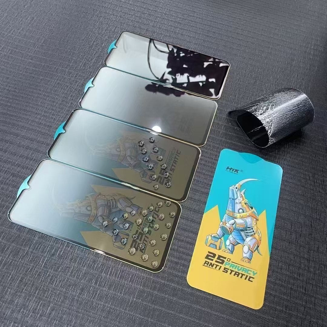 HTK 9H+ Privacy anti static screen protector, anti touch marks unbreakable for iphone 17 pro & pro max with micro curved edges and case friendly