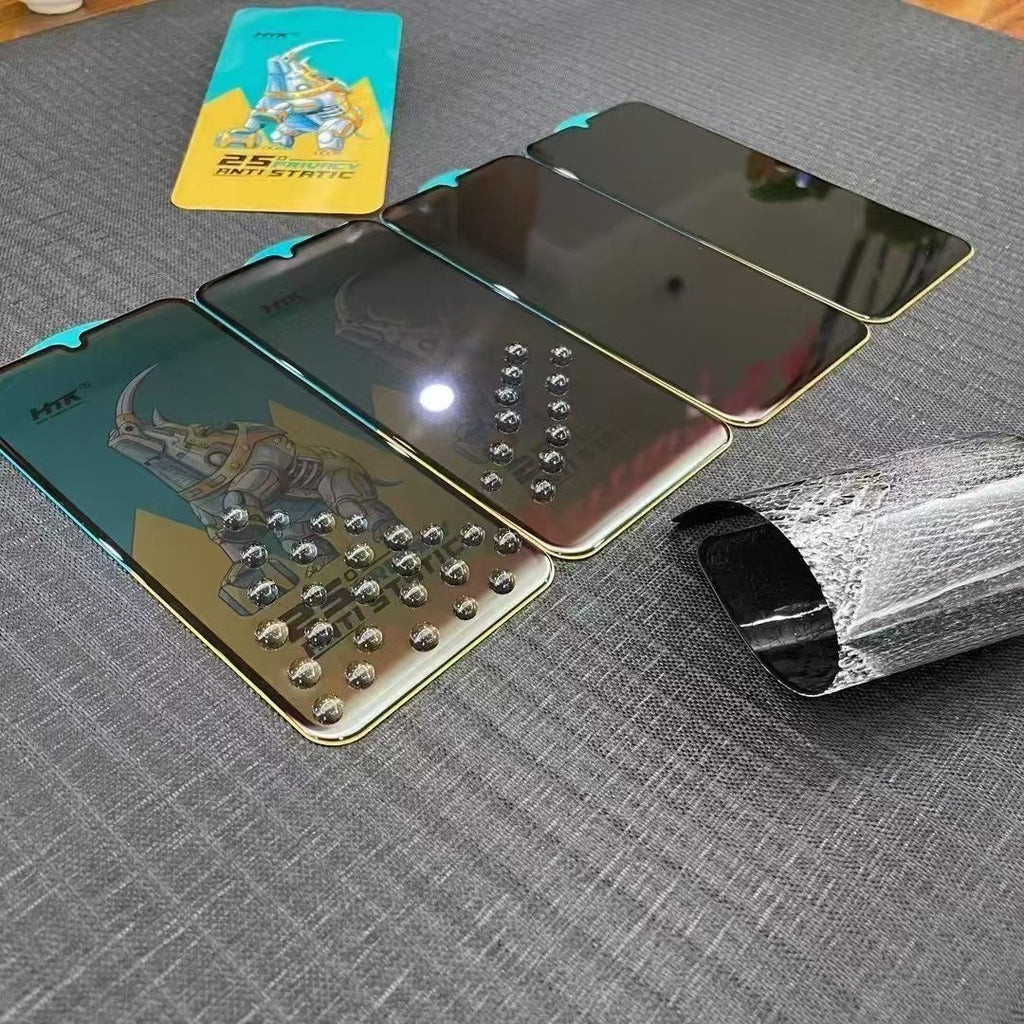 HTK 9H+ Privacy anti static screen protector, anti touch marks unbreakable for iphone 17 pro & pro max with micro curved edges and case friendly