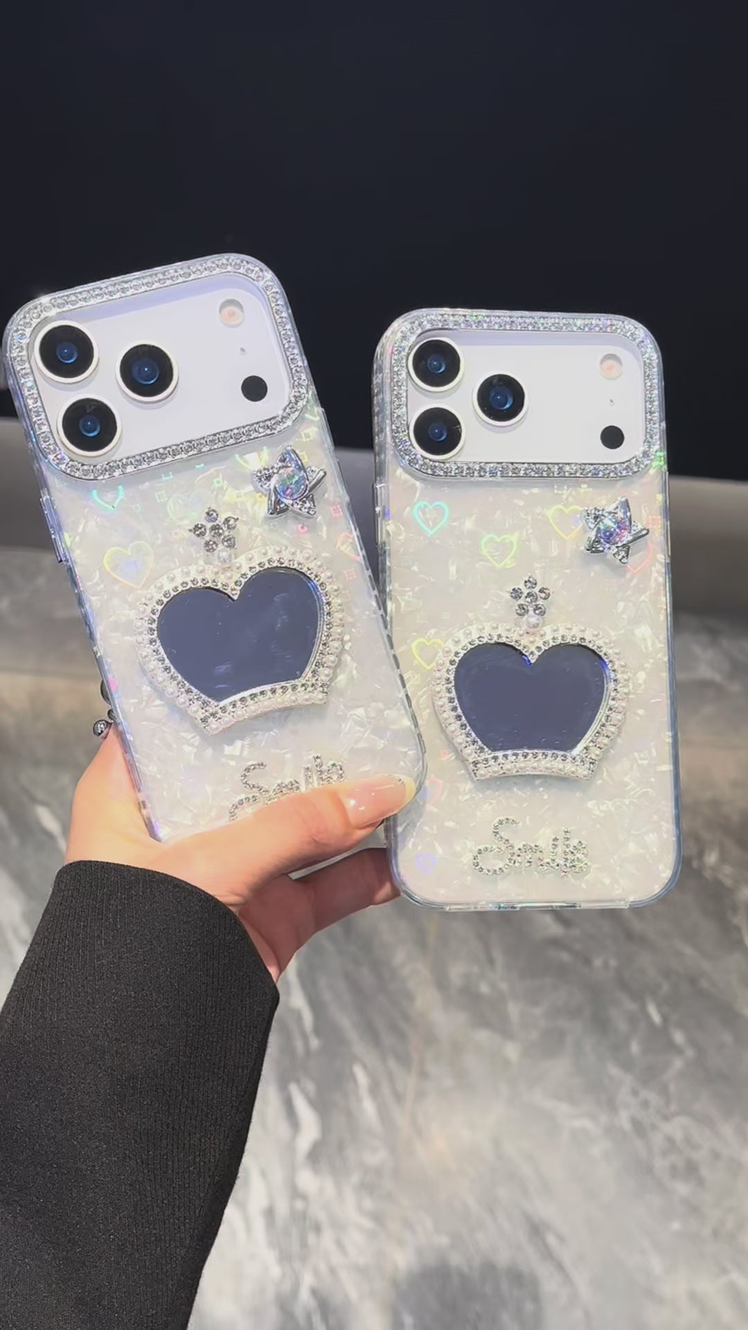 Princess crown 3D Heart reflective IPHONE 17 PRO/ PRO MAX Cases
